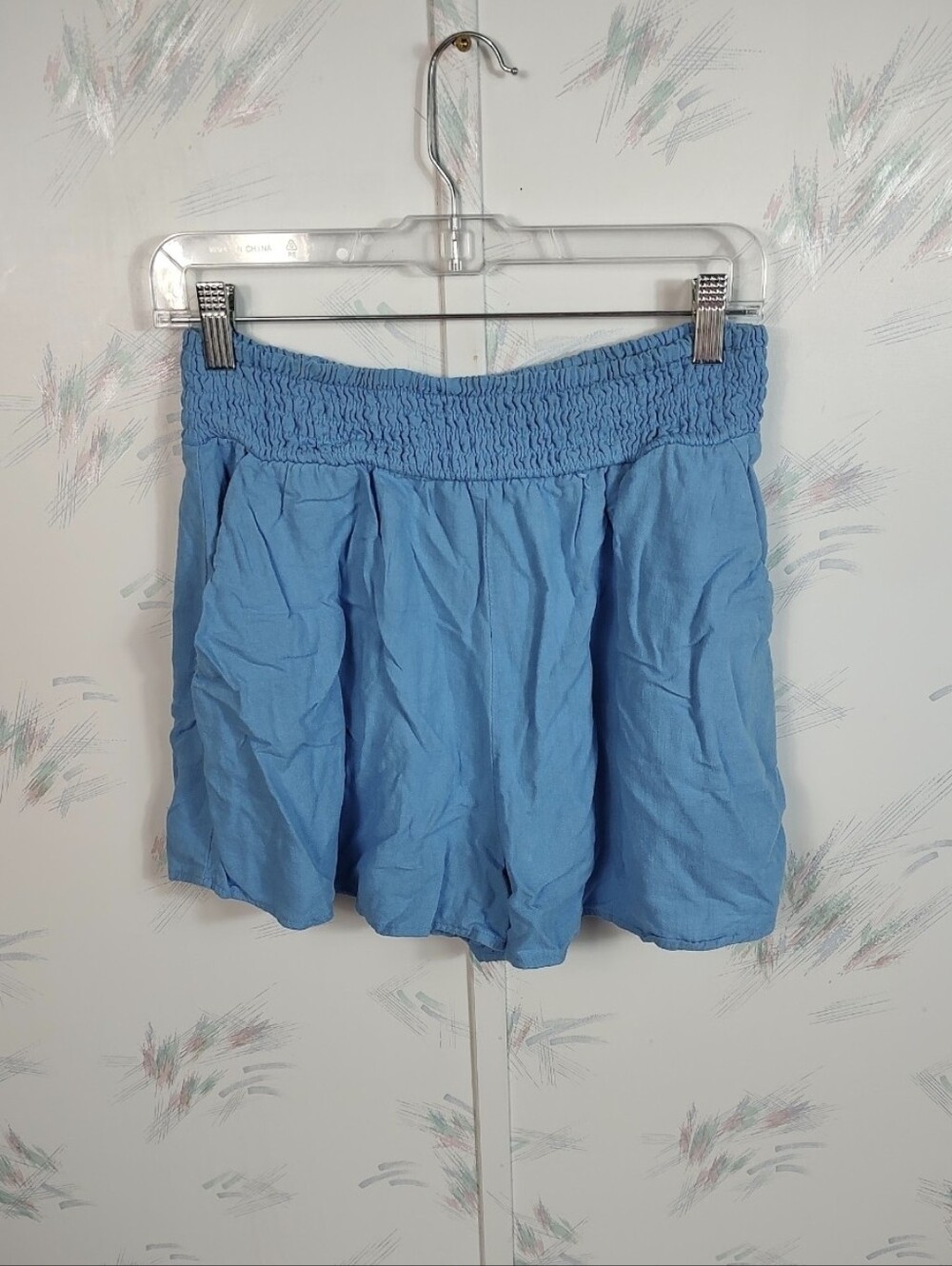 Wild Fable Blue High Waisted Linen Blend Shorts Medium